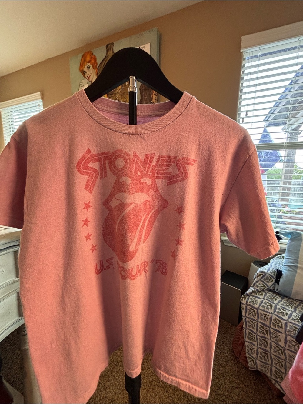 The Rolling Stones Pink Graphic Tee - U.S. Tour '78 - Size YL